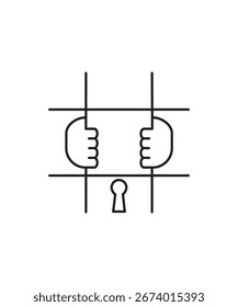 Gefängnissymbol, Vektorsymbol der besten Zeile.
