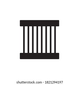 diseño de estilo glifo vectorial de icono de prisión. aislado en fondo blanco