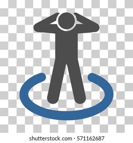 Prison icon. Vector illustration style is flat iconic bicolor symbol, cobalt and gray colors, transparent background. Designed for web and software interfaces.