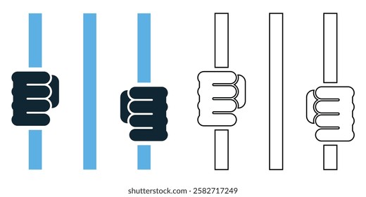 Prison icon vector, jail, justice, crime, and punishment, legal and security pictogram symbol ui and ux design, glyphs and stroke line