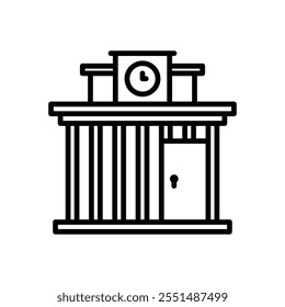 prison icon vector, line style icon