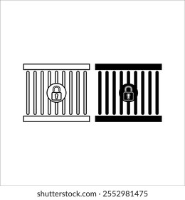prison icon vector with simple design