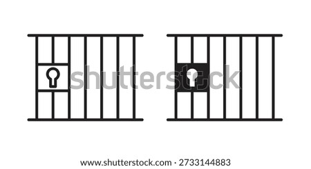 Prison icons designed in filled, outline, line and stroke style