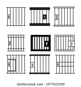 prison icons set. prison pack symbol vector elements for infographic web.