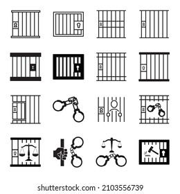 prison icons  symbol vector elements for infographic web
