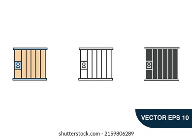 prison icons  symbol vector elements for infographic web