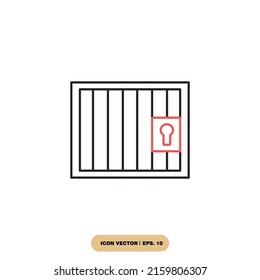 Symbol für Gefängnissymbole, Vektorelemente für Infografiken