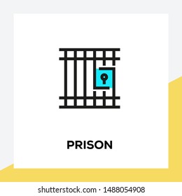PRISON AND ILLUSTRATION ICON CONCEPT