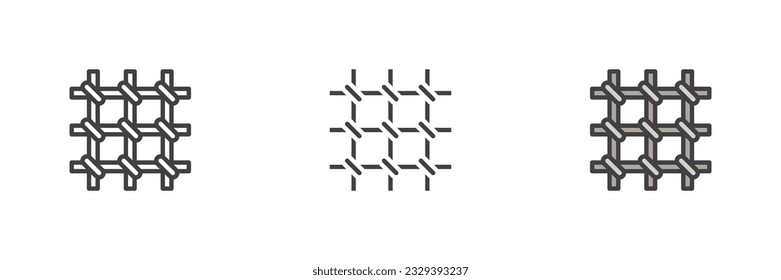 Prison jail different style icon set. Line, glyph and filled outline colorful version, outline and filled vector sign. Symbol, logo illustration. Vector graphics