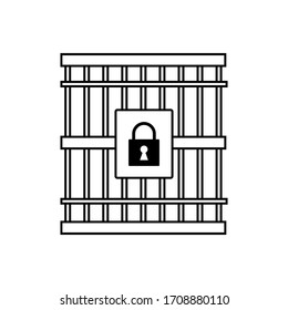 Prison, jail icon vector line style