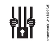 Prison, jail icon vector in trendy