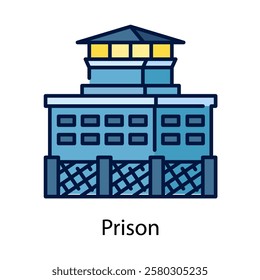 prison jail vector icon design illustration, filled line style