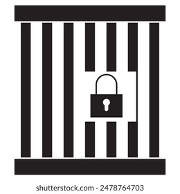 Prison or jail Vector illustration. silhouette prison symbol on a white background.