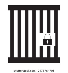 Prison or jail Vector illustration. silhouette prison symbol on a white background.