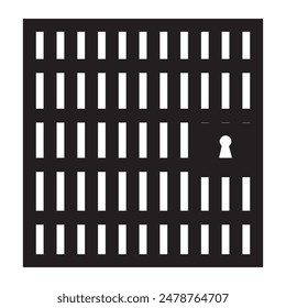 Prison or jail Vector illustration. silhouette prison symbol on a white background.