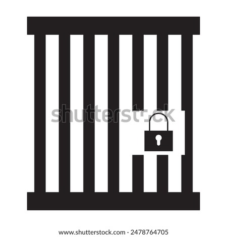 Prison or jail Vector illustration. silhouette prison symbol on a white background.