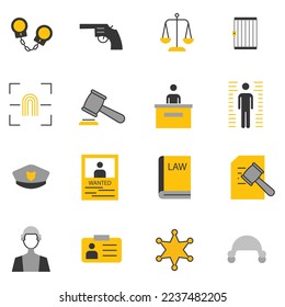 prison and law icon vector set punishment and justice set
