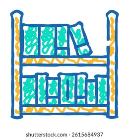 prison library doodle icon sketch vector. prison library sign. isolated symbol illustration