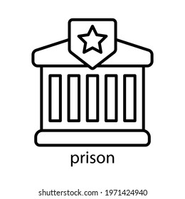 Prison line icon. Editable stroke. Design template vector
