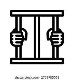 prison line icon illustration vector graphic. Simple element illustration vector graphic, suitable for app, websites, and presentations isolated on white background