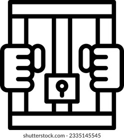 Prison Line Icon - Single Icon, Vector