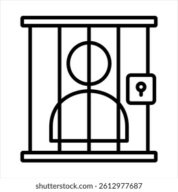 Prison Line Icon Vector Illustration