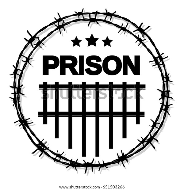 Image Vectorielle De Stock De Prison Logo Vector Circle Barbed Wire