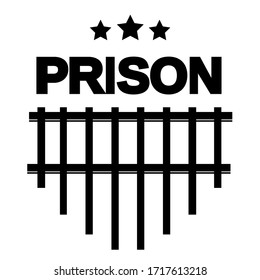 Logo de la prisión en vector. Entramado. Ilustración de las cartas. Las estrellas son negras.