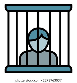 Prison man icon outline vector. Police equipment. Badge security