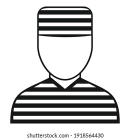 Prison man icon. Simple illustration of prison man vector icon for web design isolated on white background