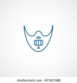 Prison Mask Halloween Concept Blue Line Icon On White Background