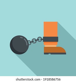 Icono de bola de metal de la prisión. Ilustración plana del icono del vector de la bola metálica de prisión para el diseño web
