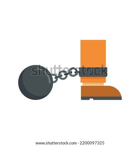 Prison metal ball icon. Flat illustration of prison metal ball vector icon isolated on white background