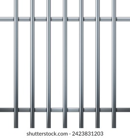 prison metal bars. Iron jail cage. Prison fence jail. Template design for criminal or sentence. Vector