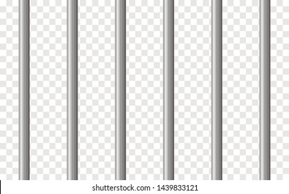 Prison metal bars isolated on transparent. Way out to freedom concept. Jail