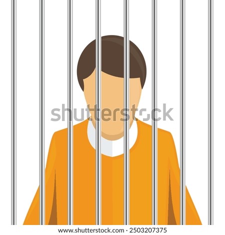 Prison metal bars isolated on white background. Realistic prison fence jail. Criminal or sentence concept.