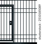 Prison metal bars vector illustration