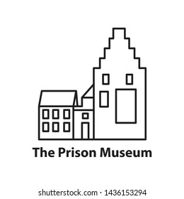 The Prison Museum building icon outline vector