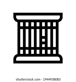 Prison outline icon isolated on white background.