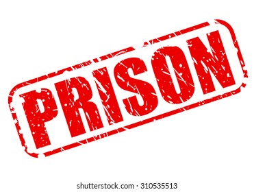 Prison red stamp text on white