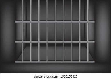 prison room for confine prisoners with iron bar.jail. vector illustration eps.10