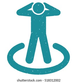 Prison rubber seal stamp watermark. Icon vector symbol with grunge design and unclean texture. Scratched soft blue ink sticker on a white background.