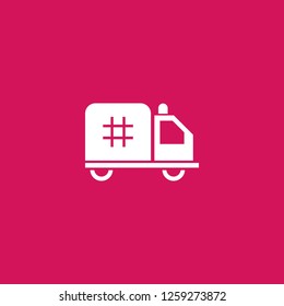 Prison Service car icon vector. Prison Service car sign on pink background. Prison Service car icon for web and app