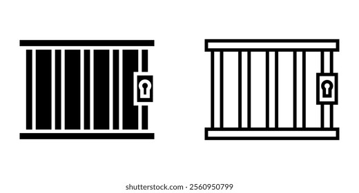 Prison set icon on white background