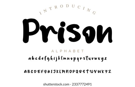 Prison signature font alphabet vector illustration isolated Background