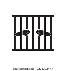 Icono simple de prisión o prisión, plantilla de diseño de ilustración.