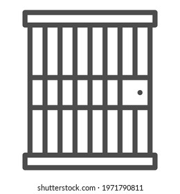Prison square line vector icon.