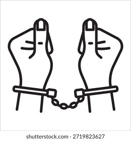 Vector de contorno de icono de stock de prisión