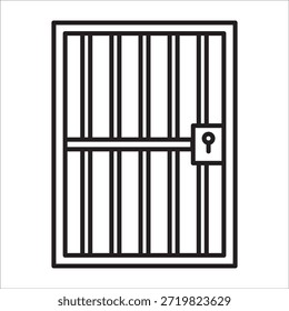 Vector de contorno de icono de stock de prisión