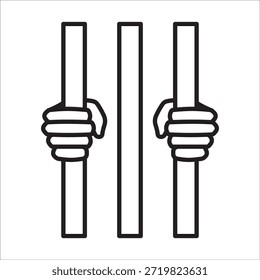 Vector de contorno de icono de stock de prisión